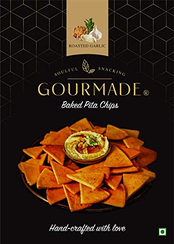 Image of Gourmade Soulful Snacking Pita Chips Snacking Combo, 375g | 2 x Chipotle and 1 x Roasted Garlic (125gms ecah - Pack of 3) | Baked Bar Party Snacks | Dip Starter | Nachos & Tortillas