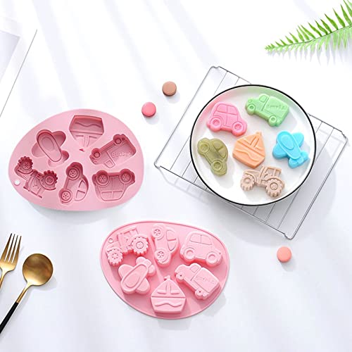 UR URLIFEHALL - 2 Stück Silikonformen für Fahrzeuge - Segelboot Flugzeug LKW Auto - Fondant Formen für Schokolade Gelee Süßigkeiten Party… – Ansicht 4