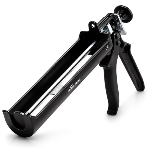 Pistolet professionnel pour appliquer des silicones et des scellants, structure et mécanique en métal. Prend en charge des pressions jusqu'à 164 kg
