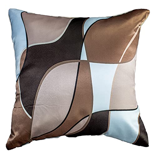Image of Mocha Microfiber Satin 250TC Cushion Pillow Covers, Coffee Brown, Set of 5(Cadbury,12x12)