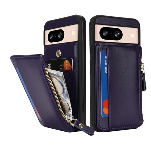 Image of Cavor for Google Pixel 8 Case Wallet with Card Holder, Purple