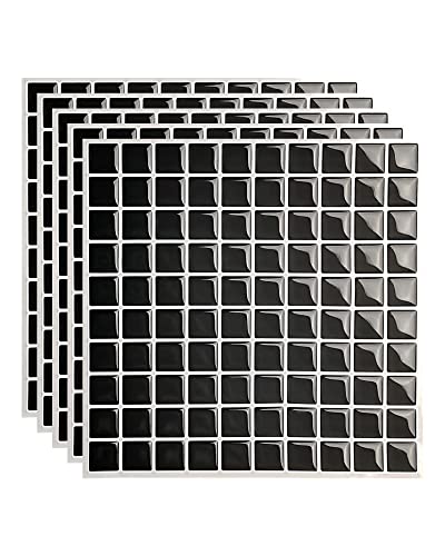 FBBULES 5 Piezas Azulejos Adhesivos, Pegatinas Azulejos Vinilo Pegatinas de Baldosas Mosaico Papel de Pared Autoadhesivo Impermeable para Cocina Baño (20 x 20 cm / 7.9 x 7.9 Pulgadas)