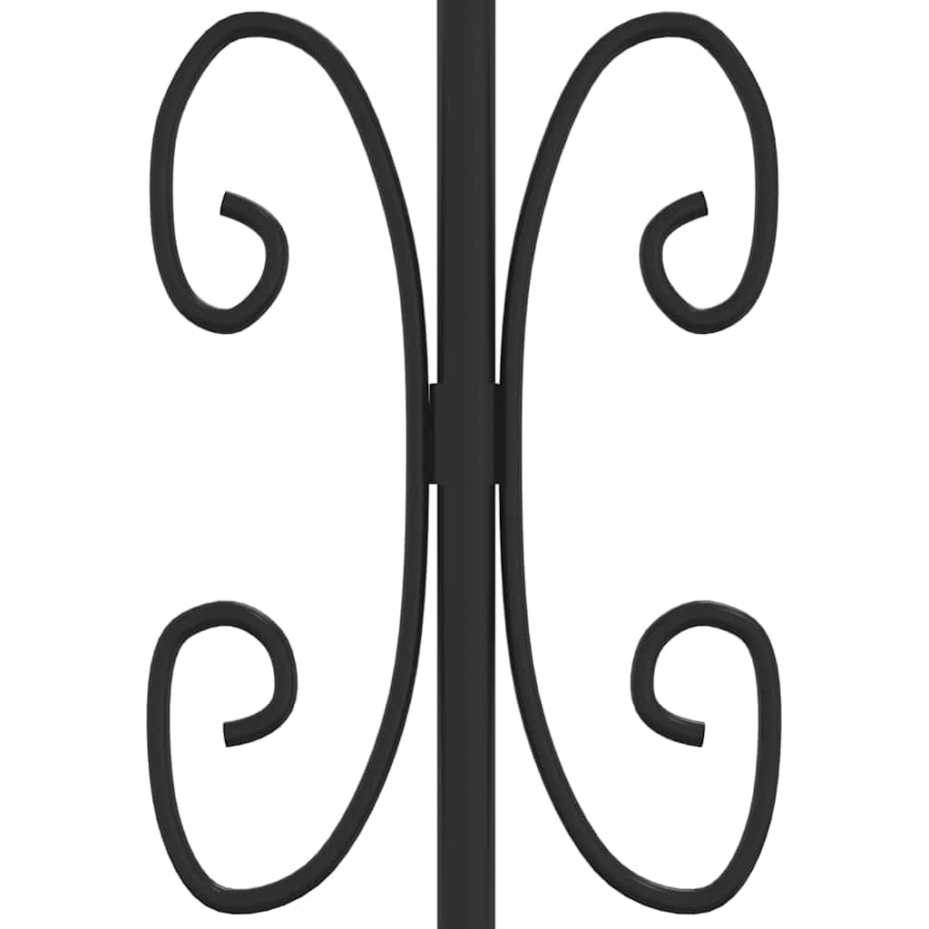 Valla de metal con punta de lanza de acero pulverizado como valla de jardín negra en 240 x 75 cm