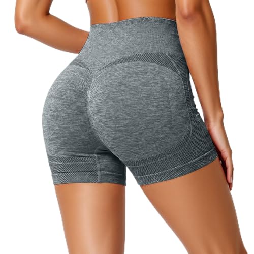 Genérico Mallas Cortasdeporte Mujer Mallas Cortasmujer Gimnasio Leggins Anticeluliticos Push Up Short Gym Pantalones Cortos Deporte Cintura Alta Leggins Color Sóliido de Yoga (GY1, XXL)