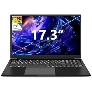 SGIN Laptop 17.3 Inch 1080P IPS FHD Display, 512GB SSD 8GB DDR4, Computer with Intel Celeron Processor, 2.4G/5Ghz WIFI, 2xUSB 3.2, Bluetooth4.2, Long Capacity Battery, Mini-Hdmi, Webcam, Type-C