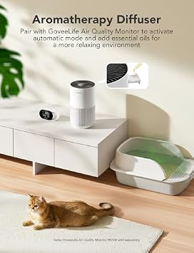 GoveeLife Smart Air Purifiers for Bedroom, True Air Purifiers Bundle with Replacement Filter 1 Pack