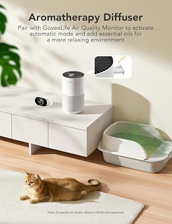 GoveeLife Smart Air Purifiers for Bedroom, True Air Purifiers Bundle with Replacement Filter 1 Pack