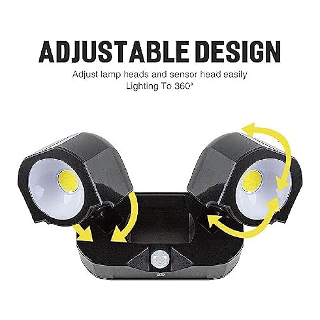 Neporal Motion-Sensor Security Light - Wireless COB Battery Powered Outdoor Flood Light for Garage, Porch, Barn, Patio, Backyard