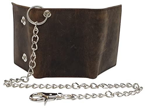 Portefeuille RFID homme en cuir marron Marshal avec chaîne - 4