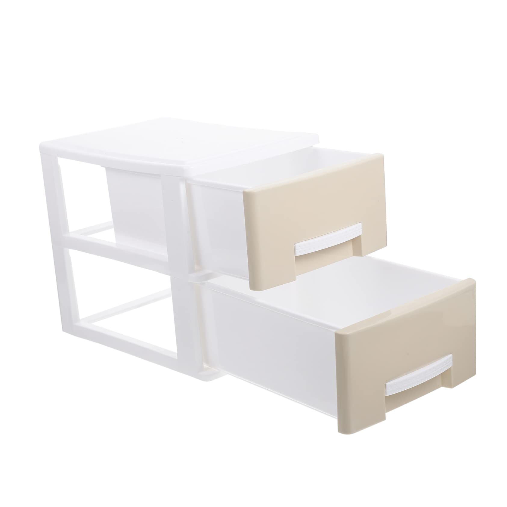 Scatola Portaoggetti da Scrivania a Cassetti, 2 Livelli | Plastico Kaki, Struttura Multiuso e Resistente, per Desktop e Housewarming
