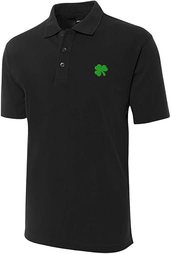 Mens Embroidered Polo Shirt Irish Shamrock Embroidery Short Sleeve Regular-Fit Advantage Performance Shirts