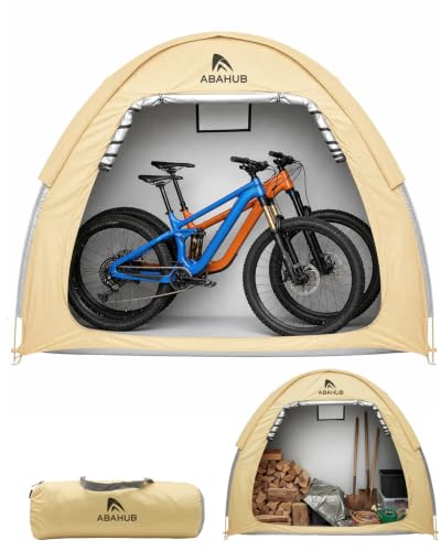 Abahub Portable Bike Storage Shed Tent, Outdoor Silver-Coated Bicycle Shelter