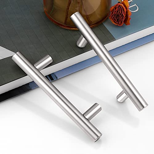 Image of Probrico 20 Pack|3-1 /2 Inch Modern Cabinet Pulls Satin Nickel, Stainless Steel Cabinet Handles Drawer Dresser Pull for Kitchen Cupboard Wardrobe Closet Vanity, 6 Inch Total Length