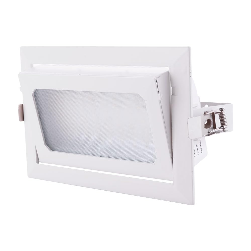 Foco Downlight LED 40W 6600Lm 4000ºK Rectangular Orientable 40.000H [HO-COB-R-OR-40W-W] | Greenice