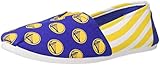 FOCO NBA Golden State Warriors Women's Canvas Stripe Shoes, Large (9-10), Yellow