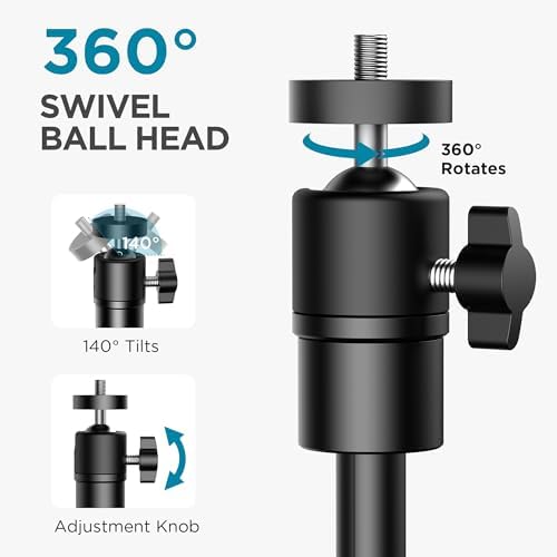 InnoGear Webcam Stand, Telescopic Mount Vlogging Stick with Phone Holder - 4