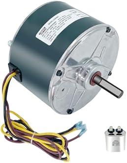 Condenser Fan Motor Replacement for Carrier 5KCP39BGS069S #3S001, #GE3907 Genteq Bryant Payne Dayton AC/Air Conditioner 1/10 HP 1100 RPM 208-230V 60HZ 48 Frame with Capacitor OEM Upgraded LEUNGOO
