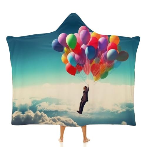 Cape à capuche pour homme avec ballons pour voyage et bureau