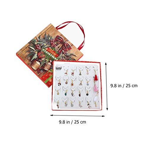 PRETYZOOM – Conjunto de caixa de presente de Natal com calendário do advento, 2020, joias de Natal,