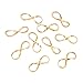 FASHEWELRY 10Pcs Infinity Brass 14K Gold Plated Charms Permanent Jewelry Connect Pendants Large Hole Infinity Symbol Metal Zipper Pull Bracelet Charms for Crafts DIY Jewelry Making Findings
