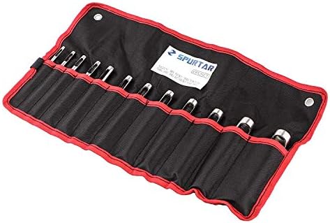 Spurtar 12 PCS Steel Hollow Leather Punch Set 1/8''-3/4''(3-19mm) Heavy Duty Round Leather Hole Tool for Watch Cloth Belt Gaskets w/Storage Bag