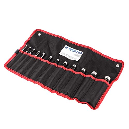 Spurtar 12 Pcs Steel Hollow Leather Punch Set 1/8''-3/4''(3-19Mm) Heavy Duty Round Hole Punch Set Leather Hole Tool For Watch Cloth Belt Gaskets W/Storage Bag #TOP6