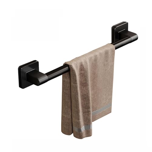 Self Adhesive Towel Rail 40CM Sticky Towel Rail Wall Mounted Anti Rust Towel Rack Single Wall Mounted Towel Bars for the Bathroom Kitchen Toilet Black Easy to Install without Drilling