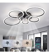 ycwdcz 73cm Plafondventilatoren met verlichting en afstandsbediening LED 3 CCT Select omkeerbare plafondventilatoren met lampen Silent 5 bladen 6 snelheden DC motor voor slaapkamer keuken