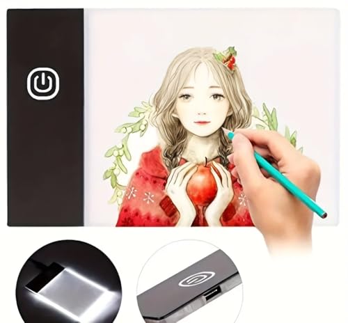 Mesa Quadro Prancheta de Luz LED A3 USB 35x46cm Portátil para Desenho, Cópia e Rastreamento, Brilho