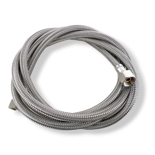 DL-pro Stainless Steel Shower Hose, 2.5 m Flexible Tubing with Seal, 3/8 x 3/8 Inch Female Thread, According to KTW-A W270