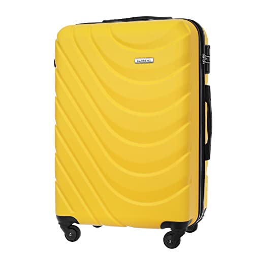 BARRENS Hartschalen-Koffer Rollkoffer Reisekoffer, Mittelgroßer Trolley mit 360° Rollen, Koffer mit Zahlenschloss Telesk...