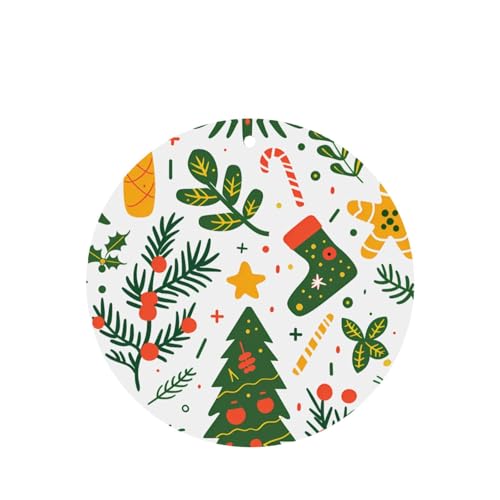 Phayah Lot de 6 désodorisants de voiture à suspendre colorés Motif couronne de sapin lavande Parfum longue durée Carte parfumée Forme ronde