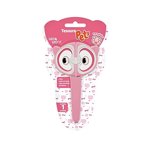 Leo & Leo, Tesoura escolar Pets bichinhos - 1 unidade sortida