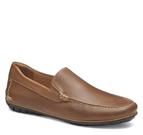 Johnston & Murphy Cort 2.0 Perf Venetian Loafers, Casual Dress Loafers for Men, Slip-On Moccasins