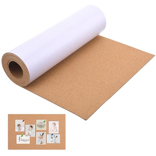 Rollo de corcho autoadhesivo de 1 mm de grosor, 300 x 40 cm, corcho natural, pizarra de corcho para decoración de pared, proyectos de bricolaje, oficina en casa, manualidades, notas y fotos