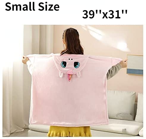 SUFUZEGA Wearable Blanket Soft Cape Robe for Women Men Warm Cozy Hoodie Cute 3D Frog Duck Animals Cartoon Carpet Home (Duck, Large)