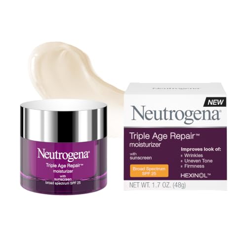 Neutrogena Triple Age Repair Face Moisturizer SPF 25 Anti-Aging Cream with Hexinol Technology...