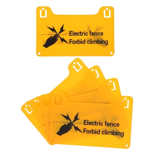iplusmile 5 Cartelli di Avvertimento per Recinzione Elettrica in Plastica Resistente alle Intemperie 20X128 CM Segnaletica di Sicurezza ad Alta Tensione per Esterni Indicazioni per