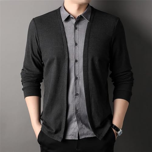 Men's Cardigan Sweater Casual Open Front Long Sleeve Knitted Cardigans Lightweight Slim Fit Cable Knit Sweaters2