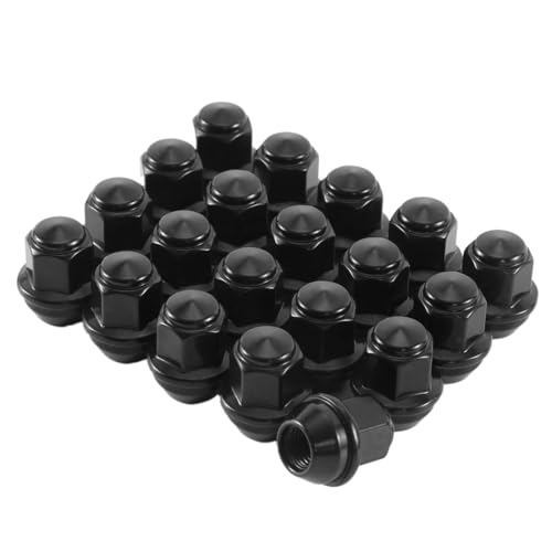 M12x1.5 Lug Nuts Alloy Wheel Nuts M12-1.50 Acorn One-Piece Design 12x1.5 Black 19mm Hex 32mm Long Set of 20 Lug Nut Fits for Ford Focus Ford Fusion Factory Wheels