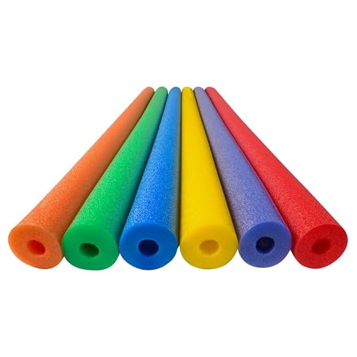 Play22 Pool Noodles Foam 6 Pack - Soft Large Rainbow Foam Noodle Tube, 6 Colors Bulk Swim Noodles, Multi-Purpose, Floating Training Device, Exercise Aid, Craft Projects