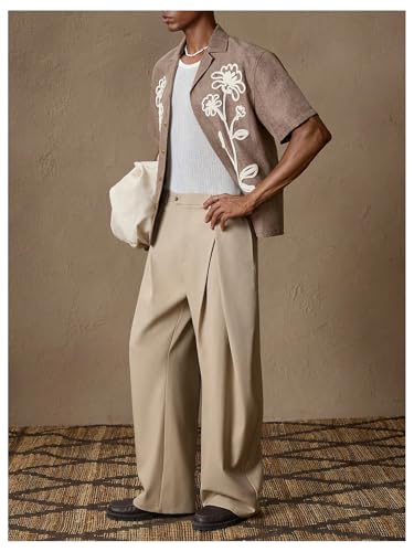 SOLY HUX Men's Office Dress Pants Loose Work Business Casual Suit Pants Trousers with Pockets 5