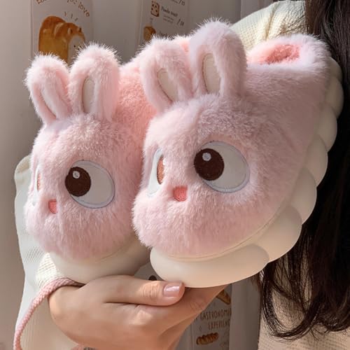 Women's Bunny Slippers Cute Animal Fuzzy Memory Foam Cotton Anti-Skid Thick Rubber Sole Rabbit Head Home Shoes Indoor Outdoor3