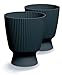 Tymar Blumentopf, Übertopf, 2er-Pack, Runde Form (DBMIS Anthrazit, ø 22 cm)