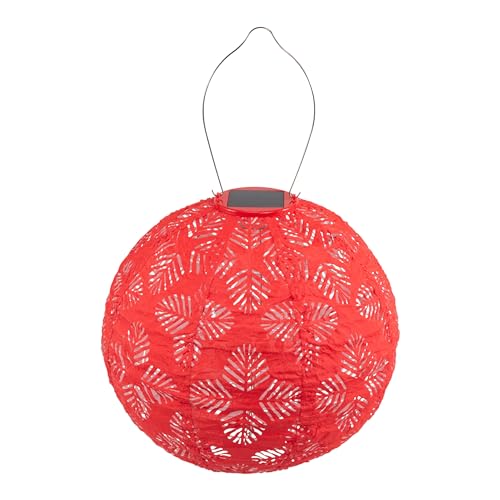 Allsop Home & Garden Soji Stella Brights Geo Palm Outdoor Weatherproof Tyvek® Hanging Solar Lantern. Dual White LEDs and Stainless Steel Easy to Hang Frame.