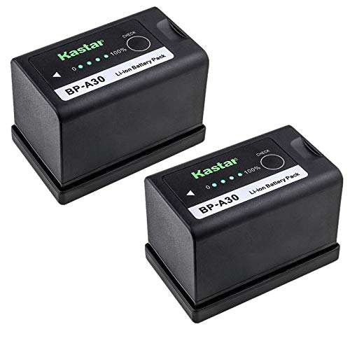 Kastar 2X BP-A30 Fully Decoded Battery for Canon BP-A60 BP-A90 Battery, CG-A10 CG-A20 Charger and Canon EOS C200, EOS C200B, EOS C220B, Canon XF705, EOS C300 Mark II PL EOS C500 Mark II 6K C700 PL