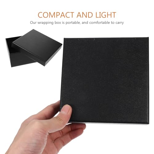 Boîtes présents carrées pour rangement papier noir réutilisables Saint-Valentin - 4