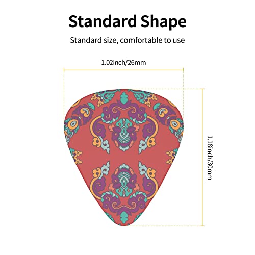 Lot de 12 médiators de guitare ethnique natif tribal floral rouge vintage pour guitare électrique basse acoustique avec boîte - Les Beatles, Paul McCartney, John Lennon, RIngo Starr, George Harrison Lot de 12 médiators de guitare ethnique natif tribal floral rouge vintage pour guitare électrique basse acoustique avec boîte – Image 6