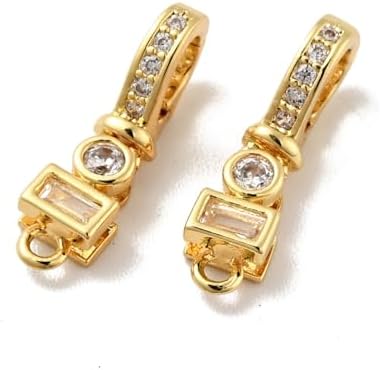 Gelirda 10Pcs Brass Cubic Zirconia Fold Over Clasps Golden Extension Connector Clasp for DIY Jewelry Making Bracelets Necklace Crafts image 4