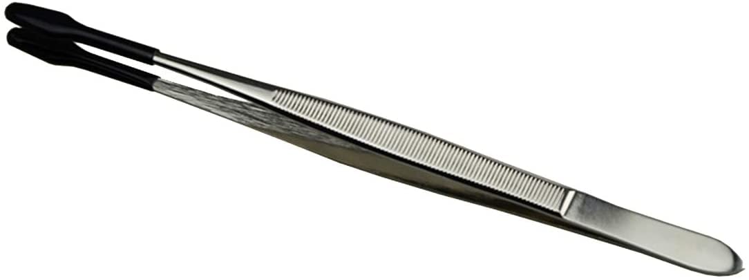 Pinzette in Acciaio con Punte Rotonde Antiscivolo per Raccolta Francbolli Monete e Piccoli Oggetti Delicati